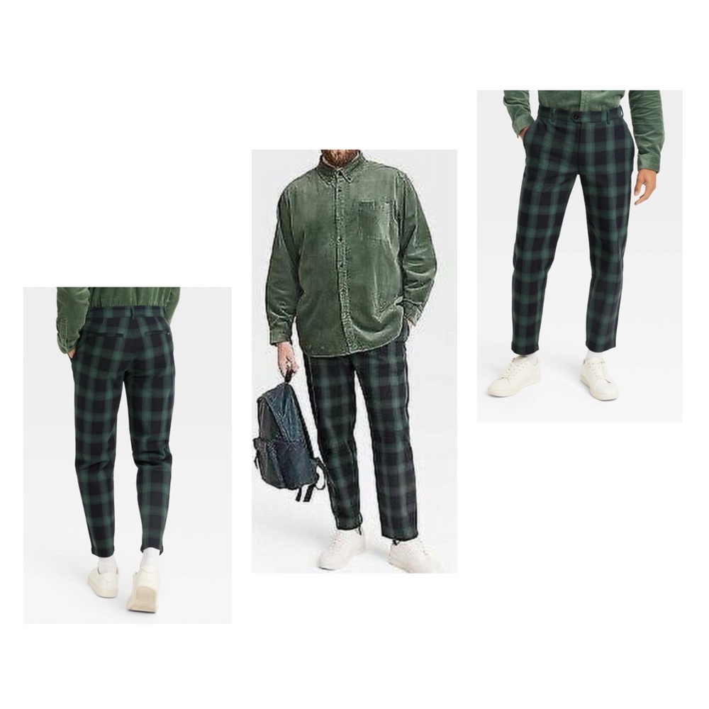 NWT! Houston White green glen plaid tailored suit pants
